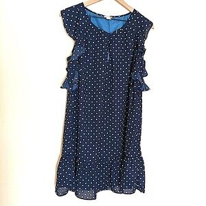 J. Crew Flutter Sleeve Polka Dot Dress size Medium